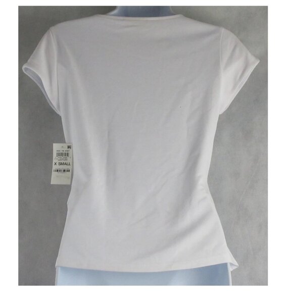 On 34th Women's Modal Blend Side-Tie Knit T-Shirt Top, Bright White, XS - Picture 2 of 6